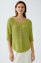 Pea Green Ribbon Yarn Pullover