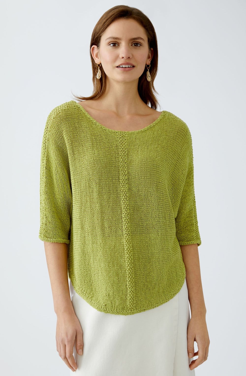 Pea Green Ribbon Yarn Pullover