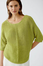 Pea Green Ribbon Yarn Pullover