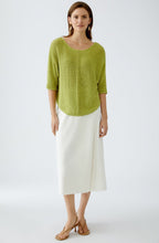 Pea Green Ribbon Yarn Pullover