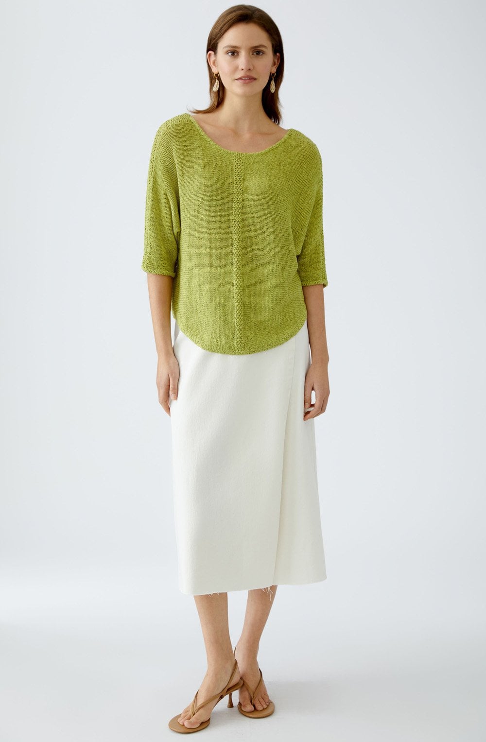 Pea Green Ribbon Yarn Pullover