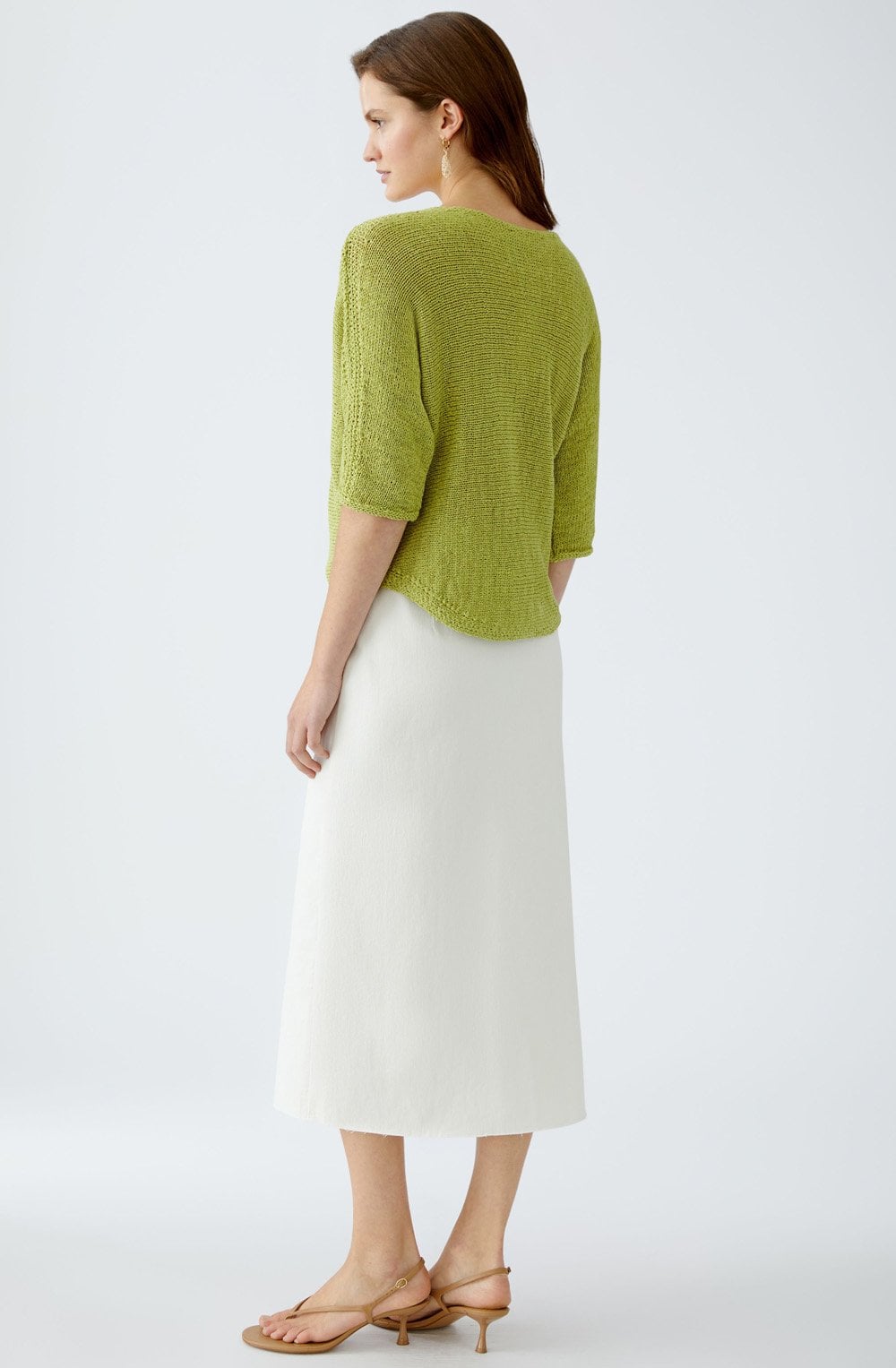 Pea Green Ribbon Yarn Pullover