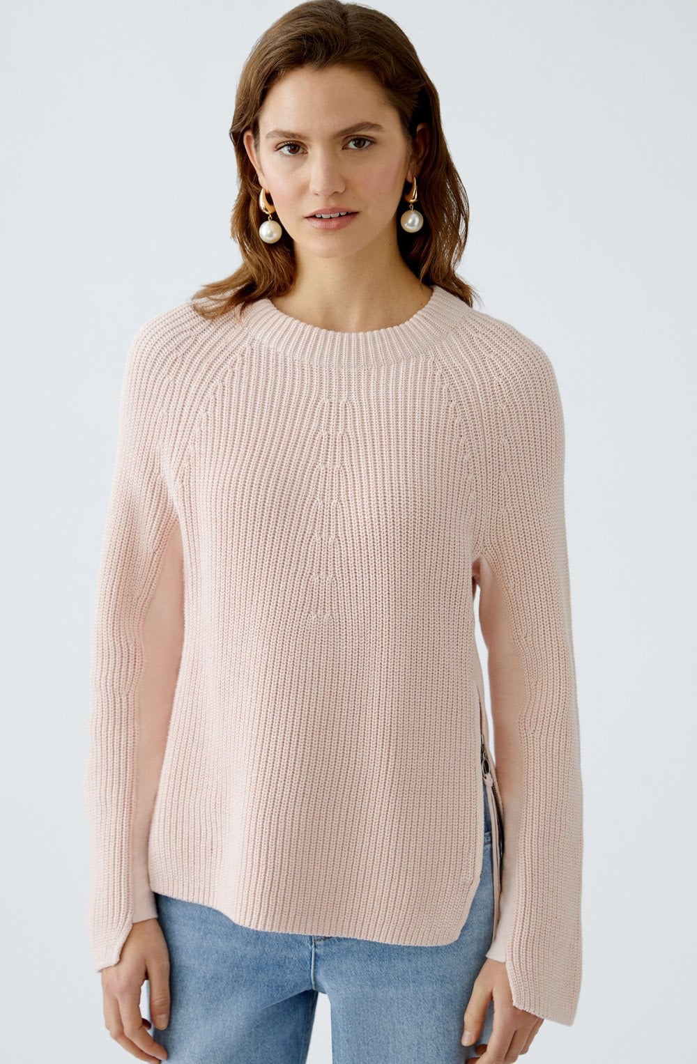 Peach Whip Jumper With Zip Detail
