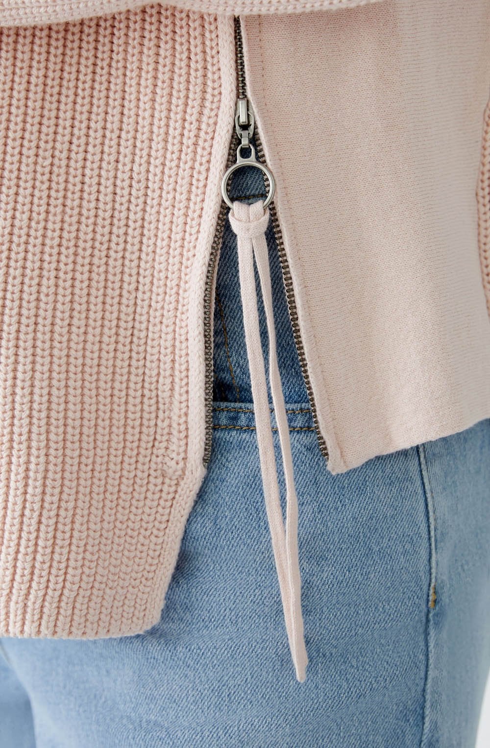 Peach Whip Jumper With Zip Detail