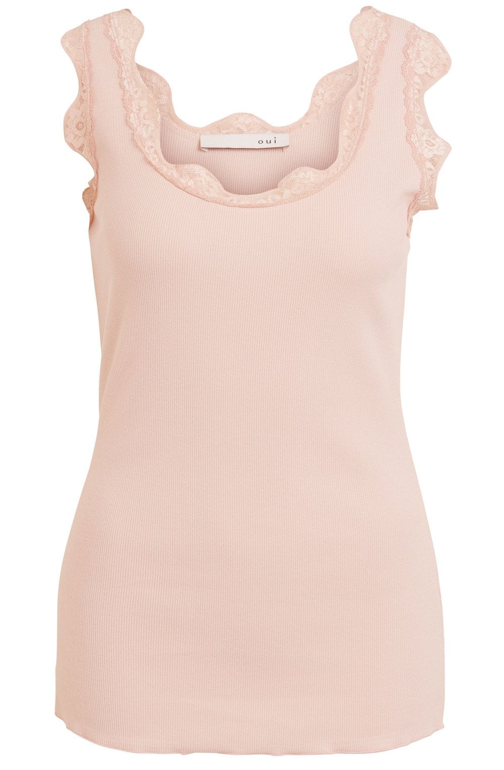 Peach Whip Lace Detail Vest Top