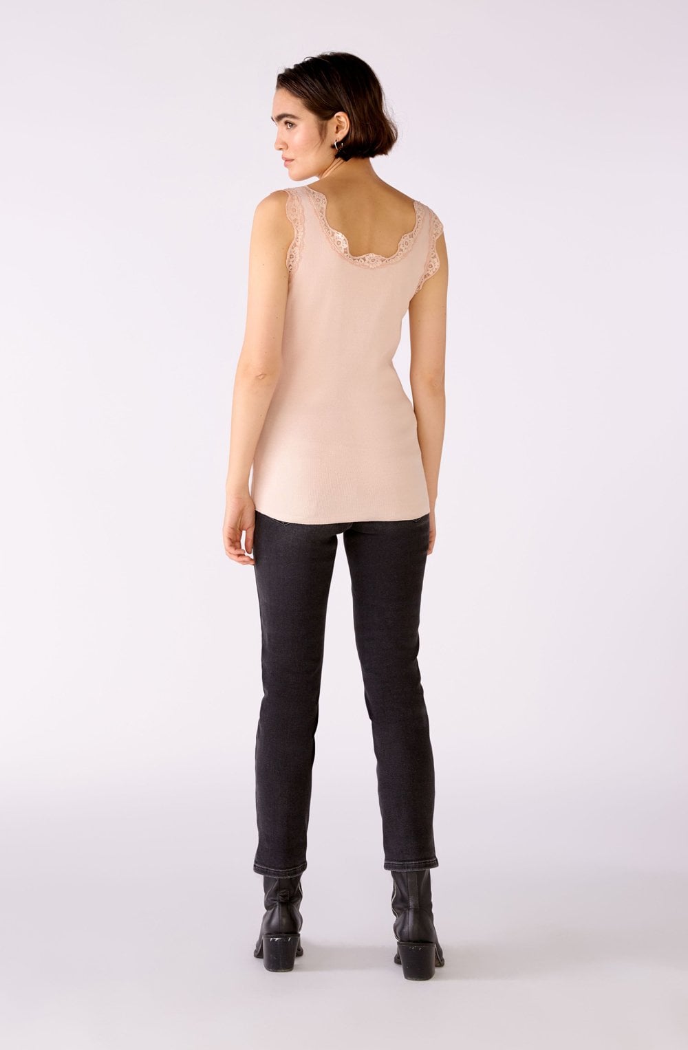 Peach Whip Lace Detail Vest Top
