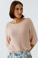 Peach Whip Losse Ribbon Knit Pullover
