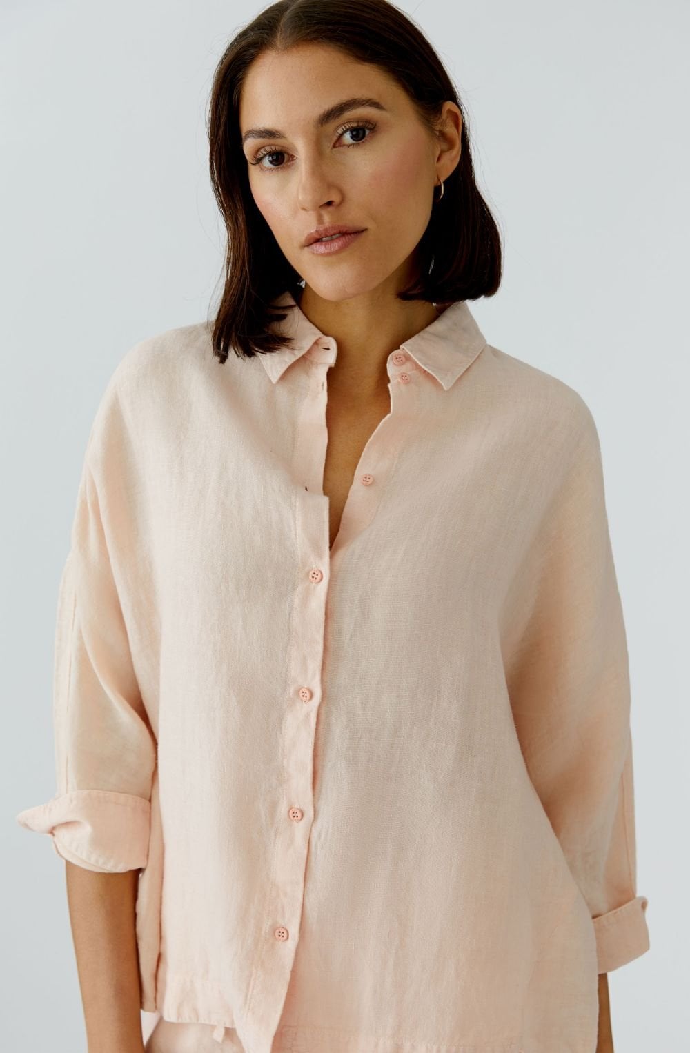 Peach Whip Oversized Linen Blouse