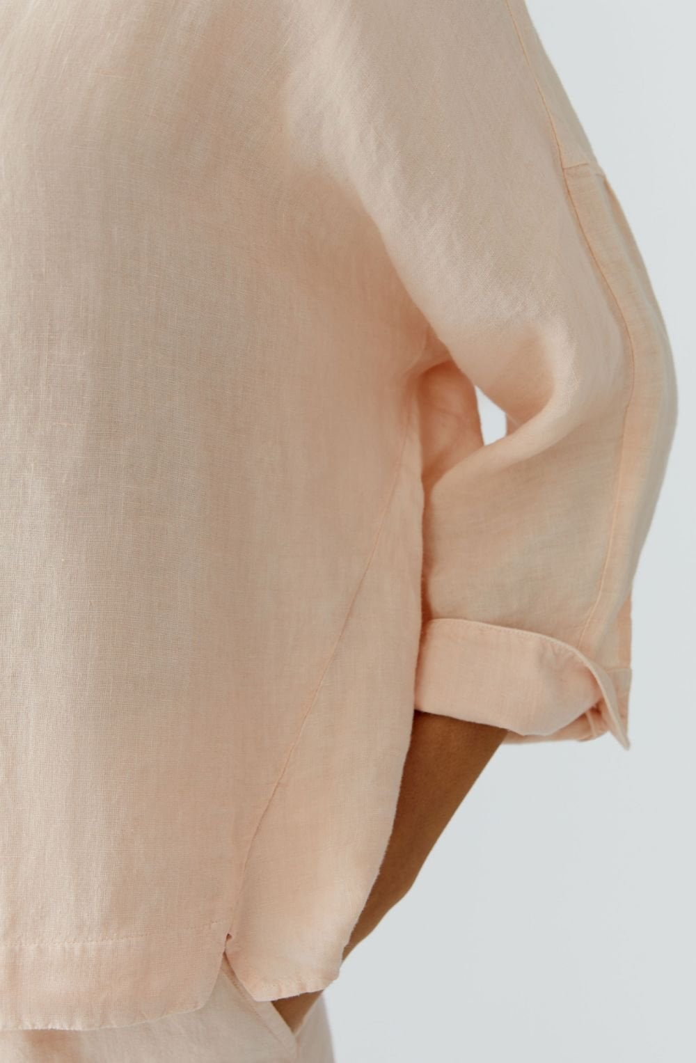 Peach Whip Oversized Linen Blouse