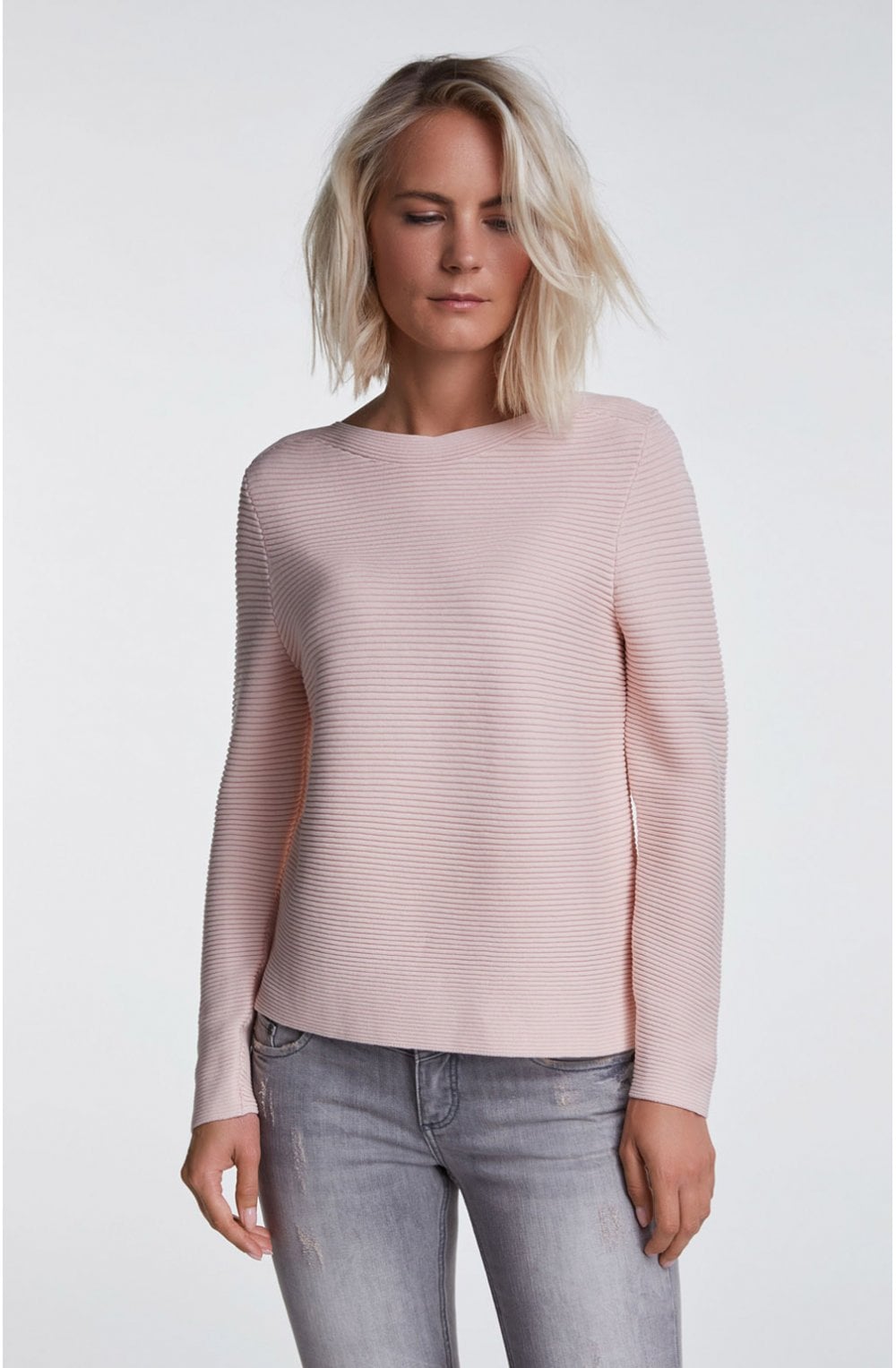 Peach Whip Ribbed Knit Jumper