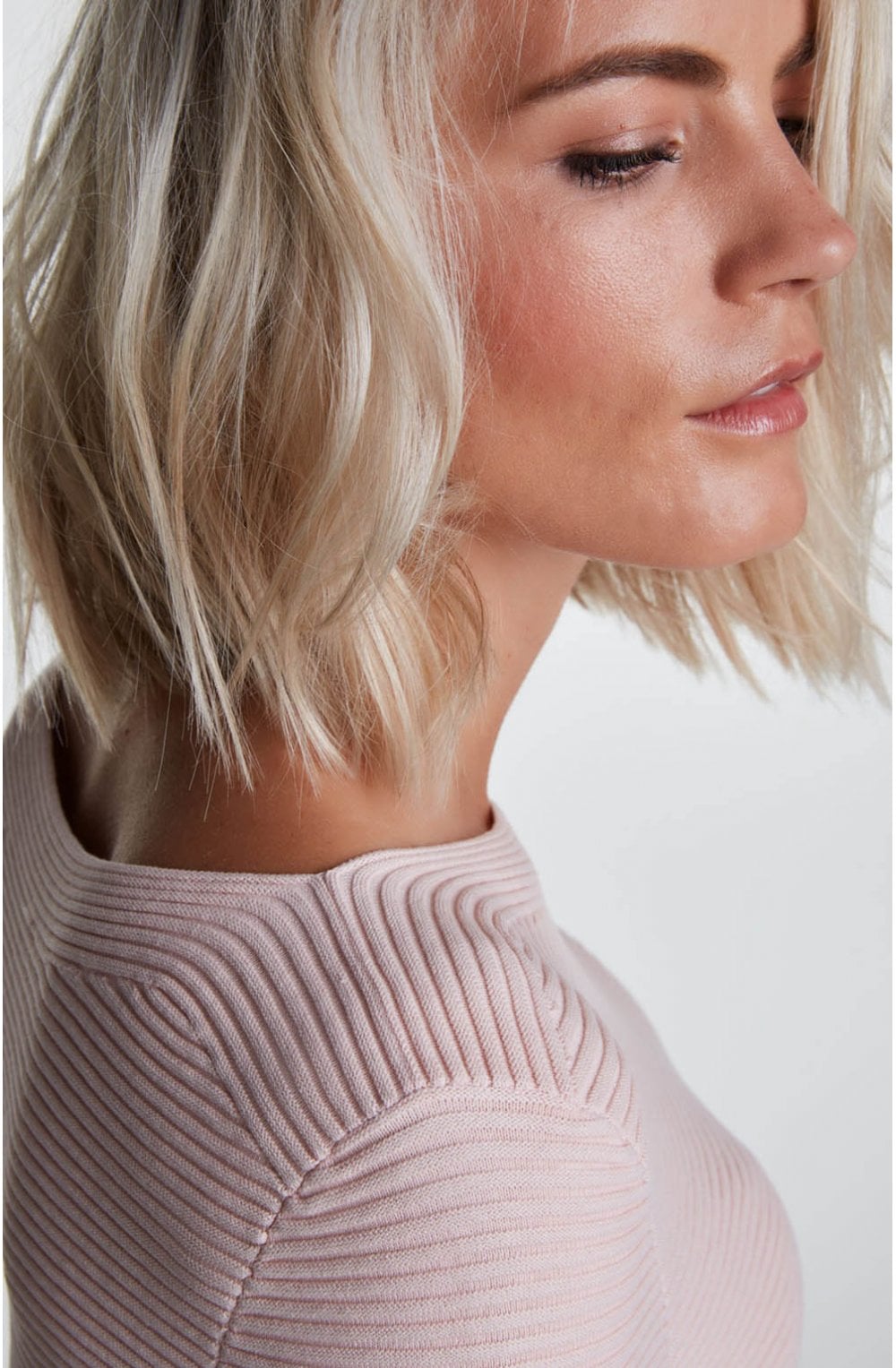 Peach Whip Ribbed Knit Jumper