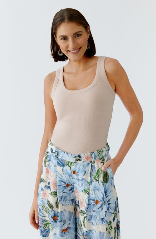 Peach Whip Ribbed Vest Top