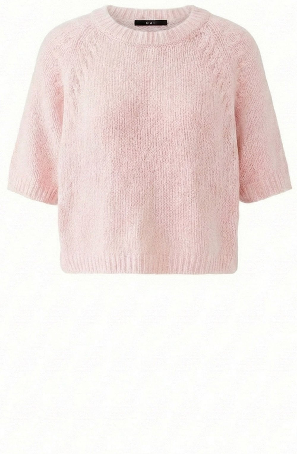 Peach Whip Ribbon Knit Short Sleeved Pullover