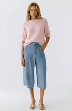 Peach Whip Ribbon Knit Short Sleeved Pullover