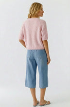 Peach Whip Ribbon Knit Short Sleeved Pullover