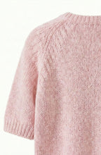 Peach Whip Ribbon Knit Short Sleeved Pullover
