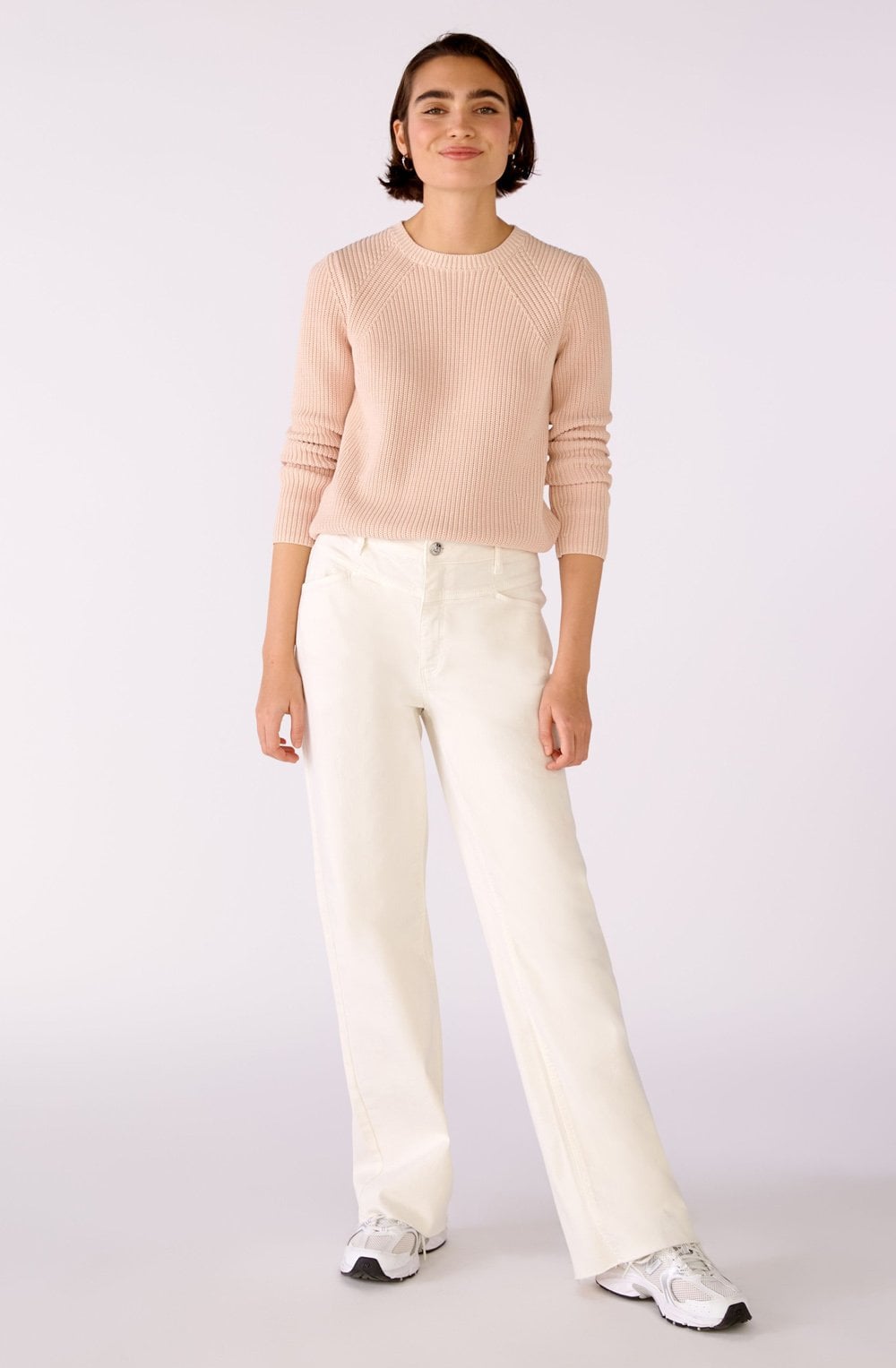 Peach Whip Round Neck Knitted Jumper