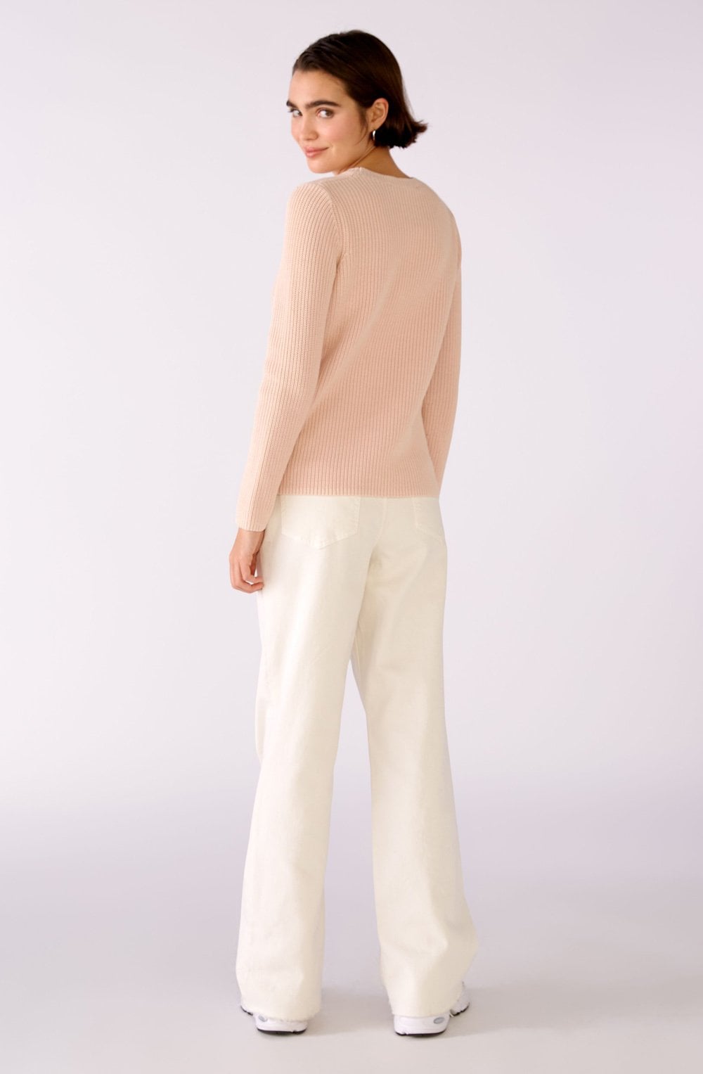 Peach Whip Round Neck Knitted Jumper