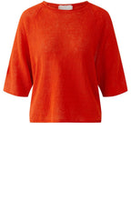 Pinciana Orange Linen Sleeve Pullover