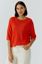 Pinciana Orange Linen Sleeve Pullover