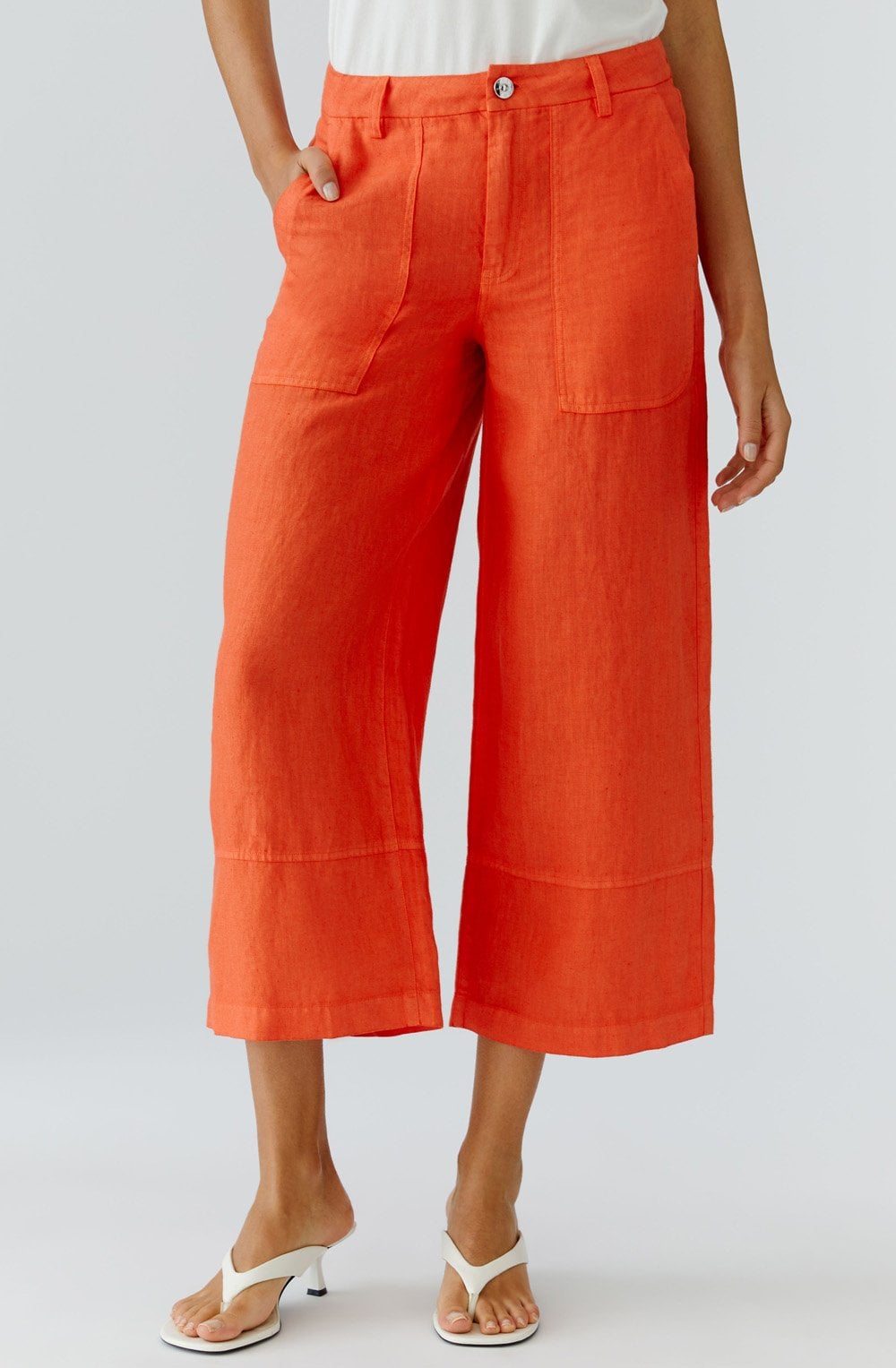 Pinciana Orange Linen Culottes