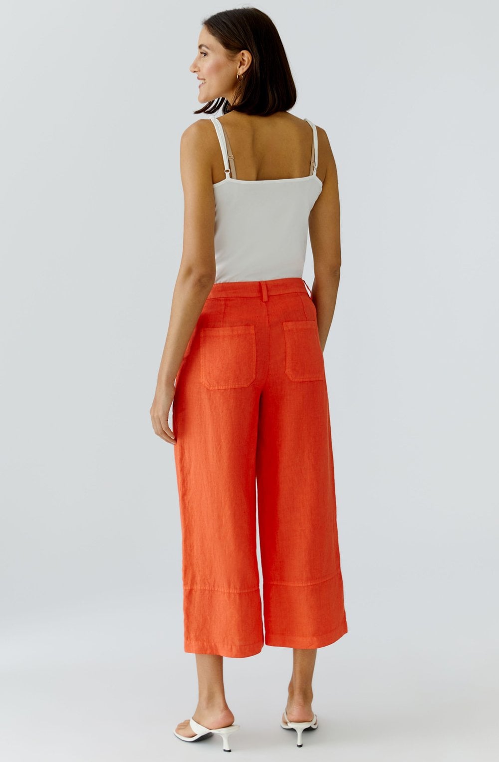 Pinciana Orange Linen Culottes