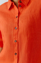 Pinciana Orange Linen Short Sleeved Shirt