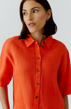 Pinciana Orange Linen Short Sleeved Shirt