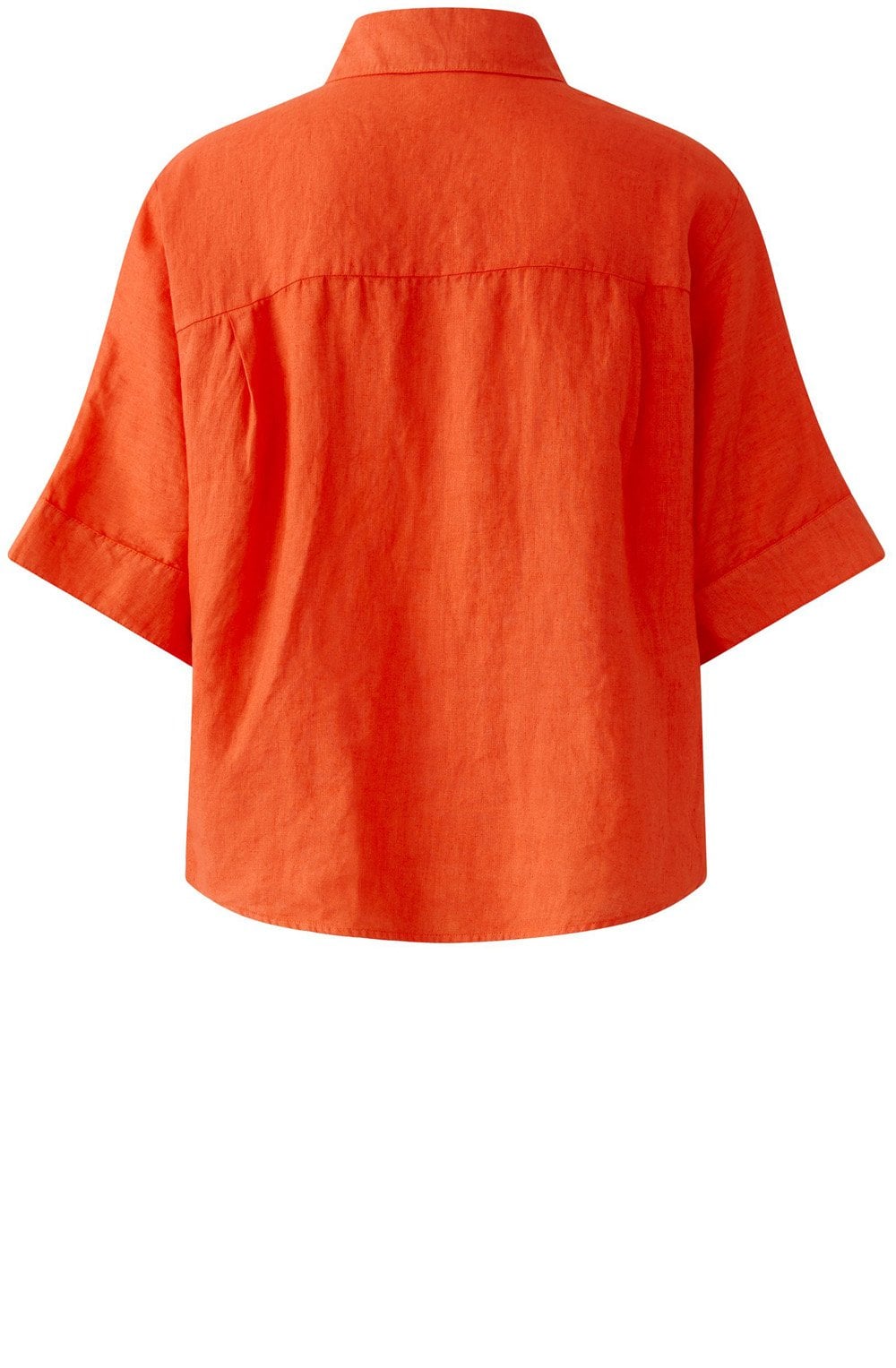 Pinciana Orange Linen Short Sleeved Shirt
