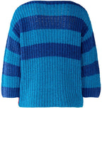 Pink and Blue Abstract Ribbon Knit Pullover