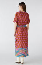 Pink and Blue Geometric Print Jersey Maxi Dress