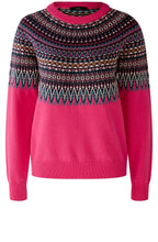 Pink and Green Jacquard Jumper