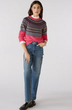 Pink and Green Jacquard Jumper