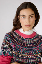 Pink and Green Jacquard Jumper