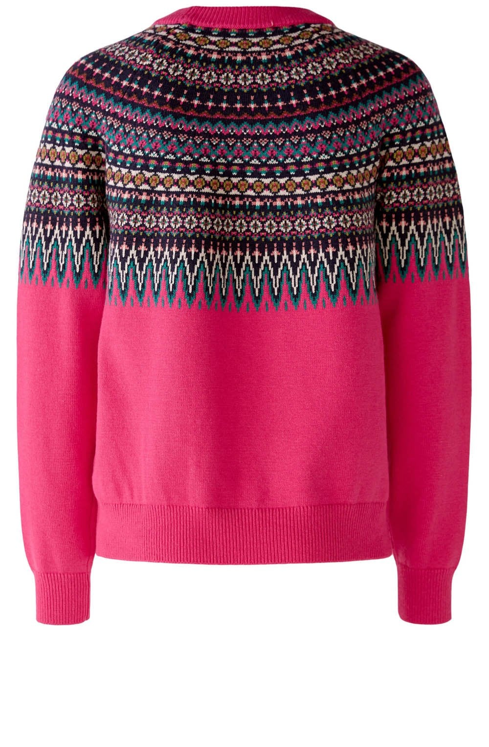 Pink and Green Jacquard Jumper