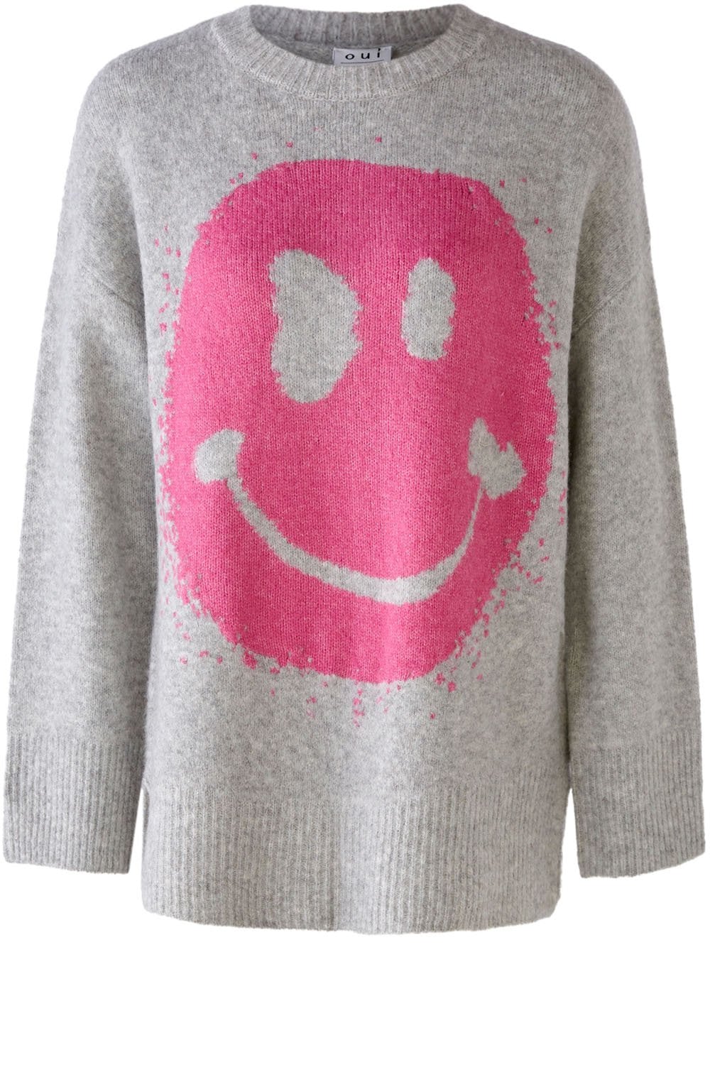 Pink and Grey Take The Time To Smile Oversized Jumper