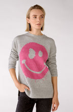 Pink and Grey Take The Time To Smile Oversized Jumper