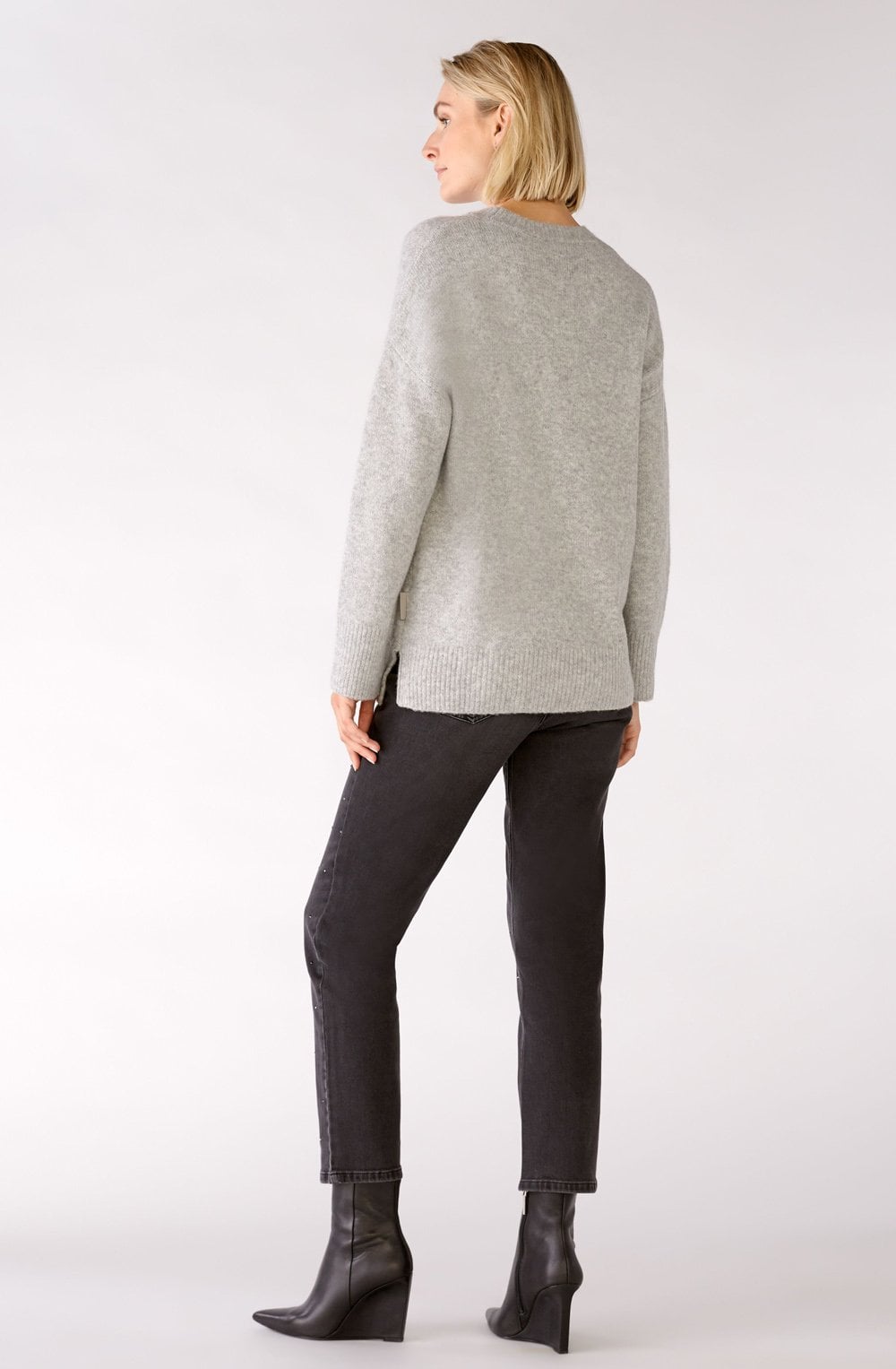 Pink and Grey Take The Time To Smile Oversized Jumper
