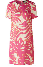 Pink and Off White Floral Shift Dress