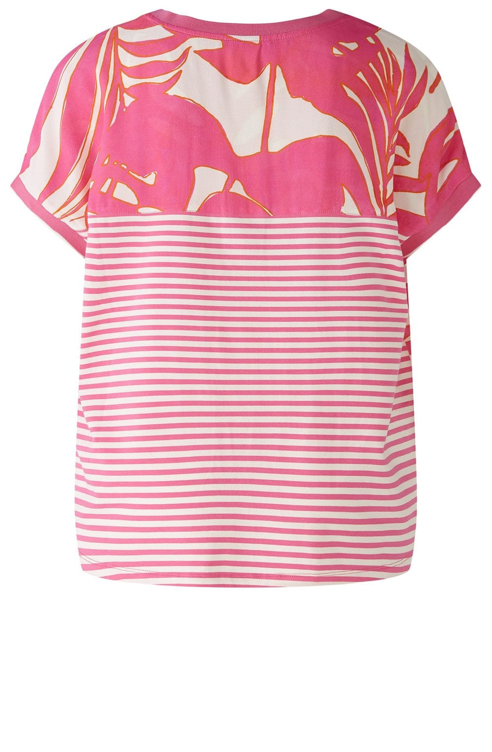 Pink and Off White Palm Leaf Blouse