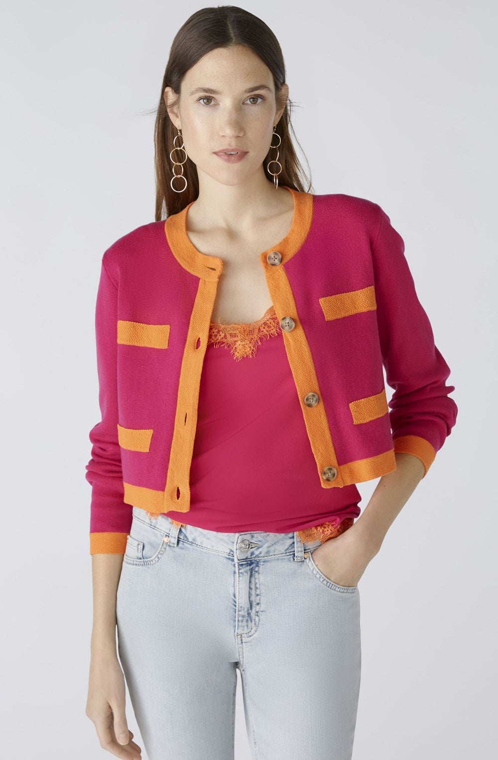 Pink and Orange Box Cardigan