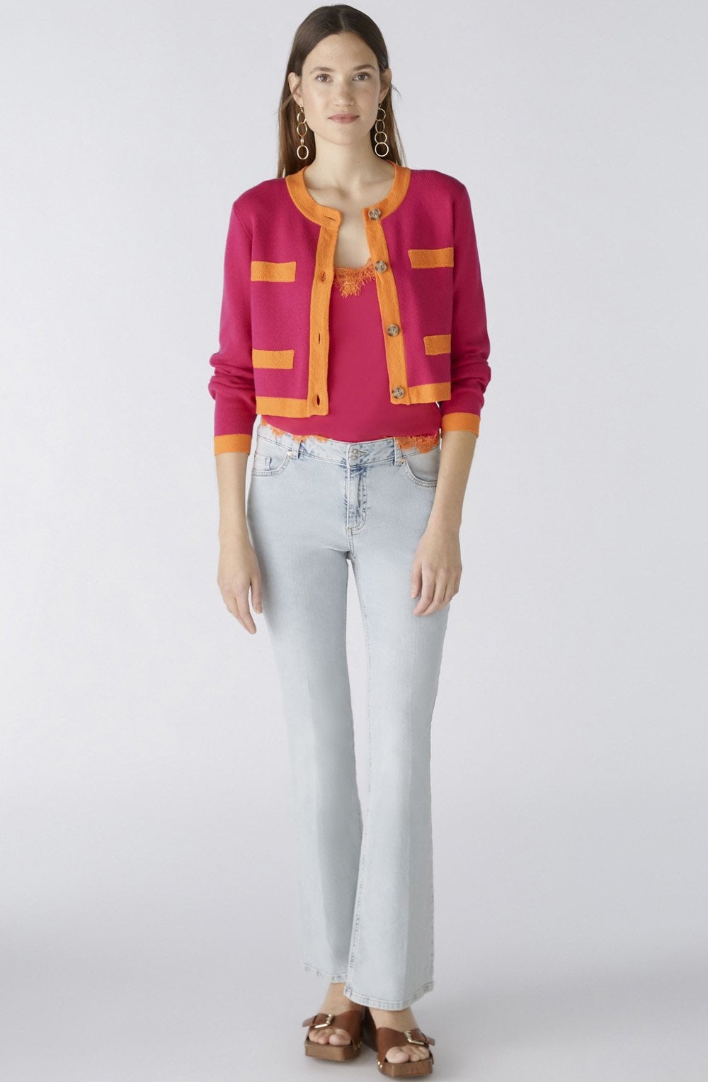 Pink and Orange Box Cardigan