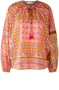 Pink and Orange Retro Cotton Voile Tunic