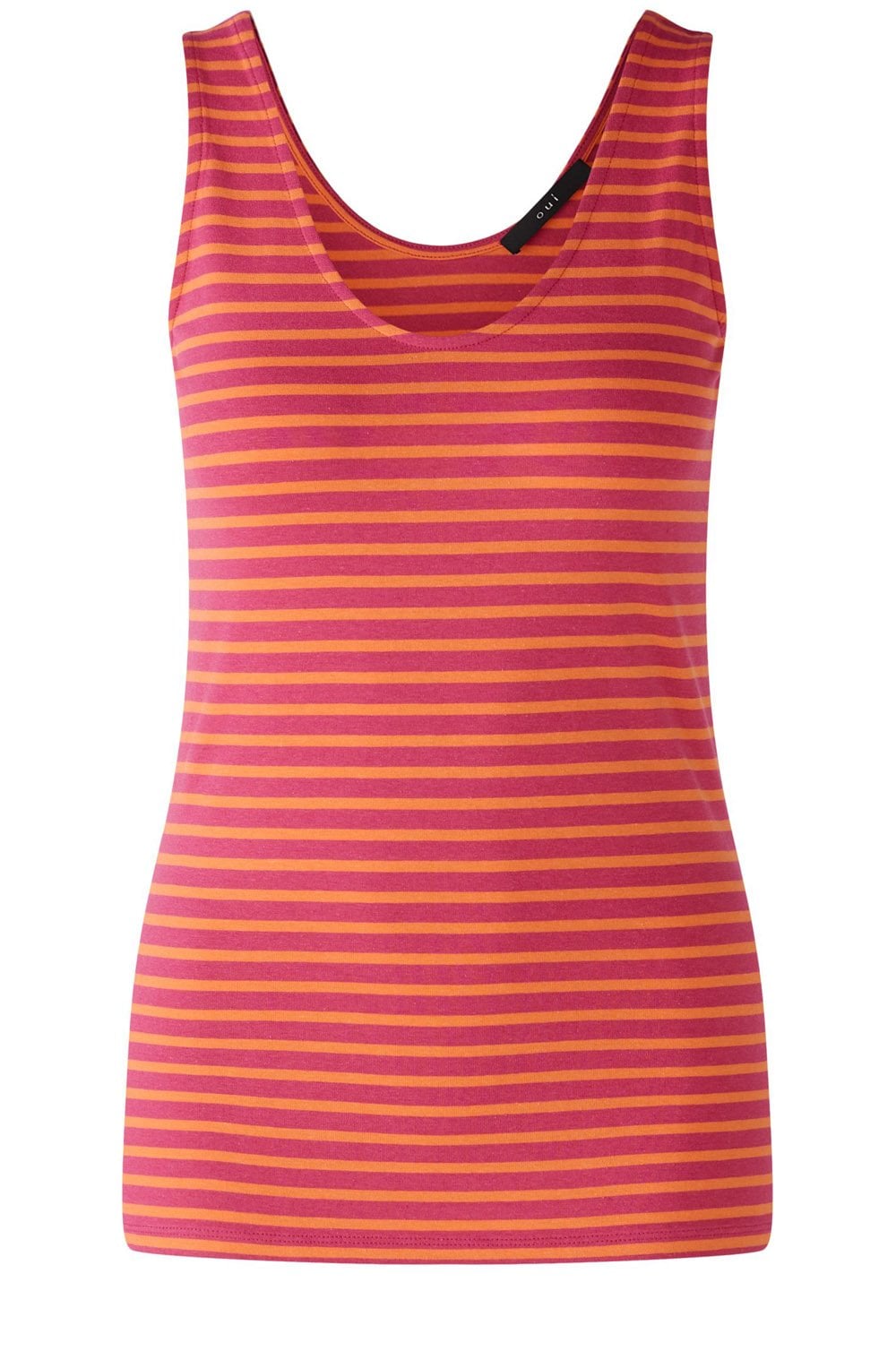 Pink and Orange Striped Jersey Vest Top