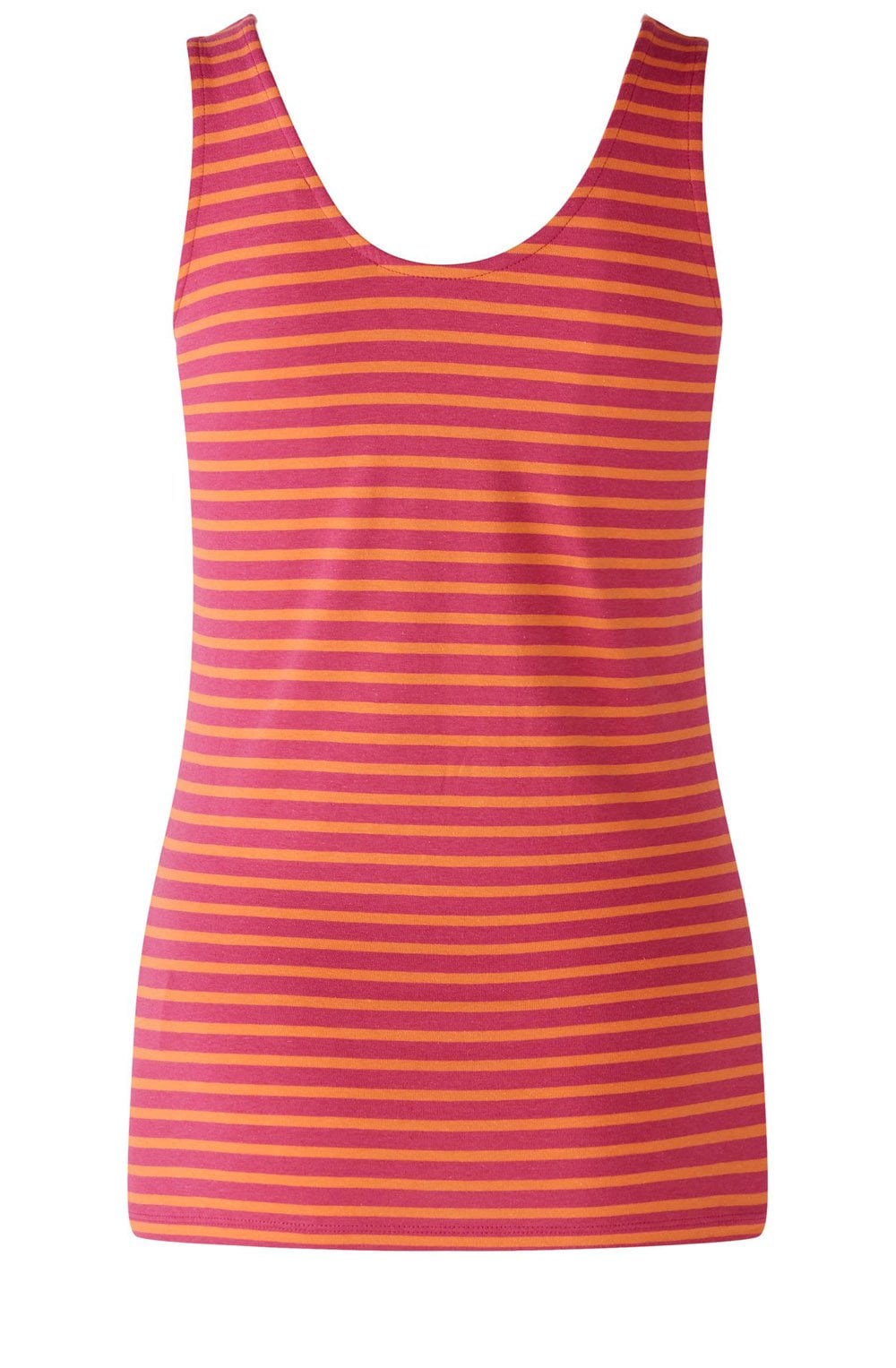 Pink and Orange Striped Jersey Vest Top