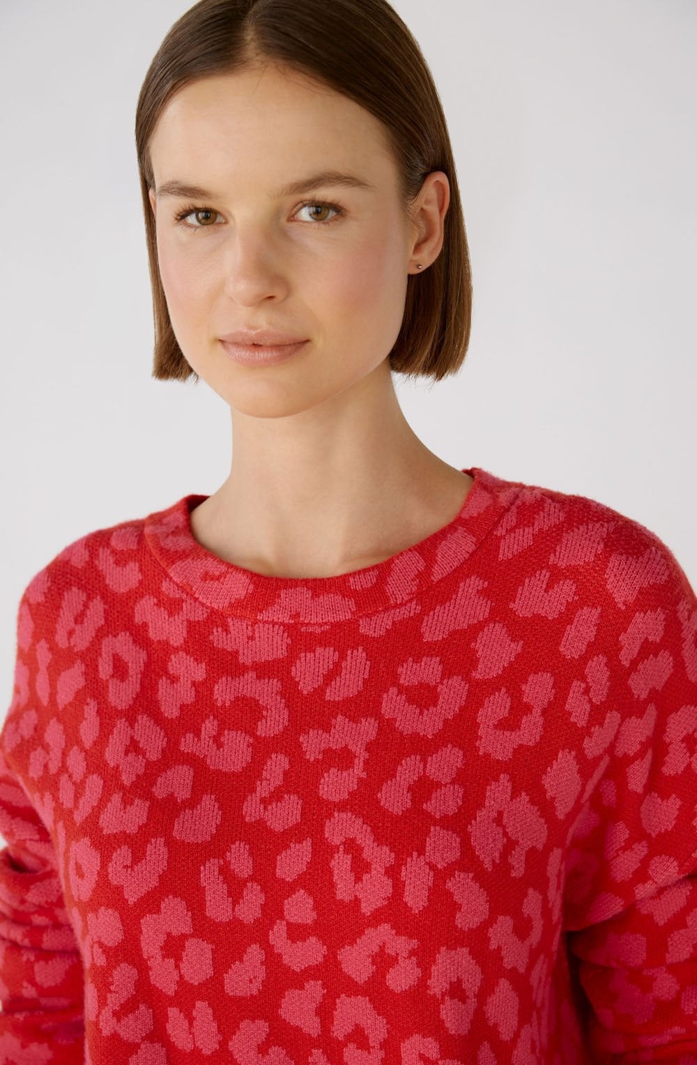 Pink and Red Leo Print Soft Touch Jumper
