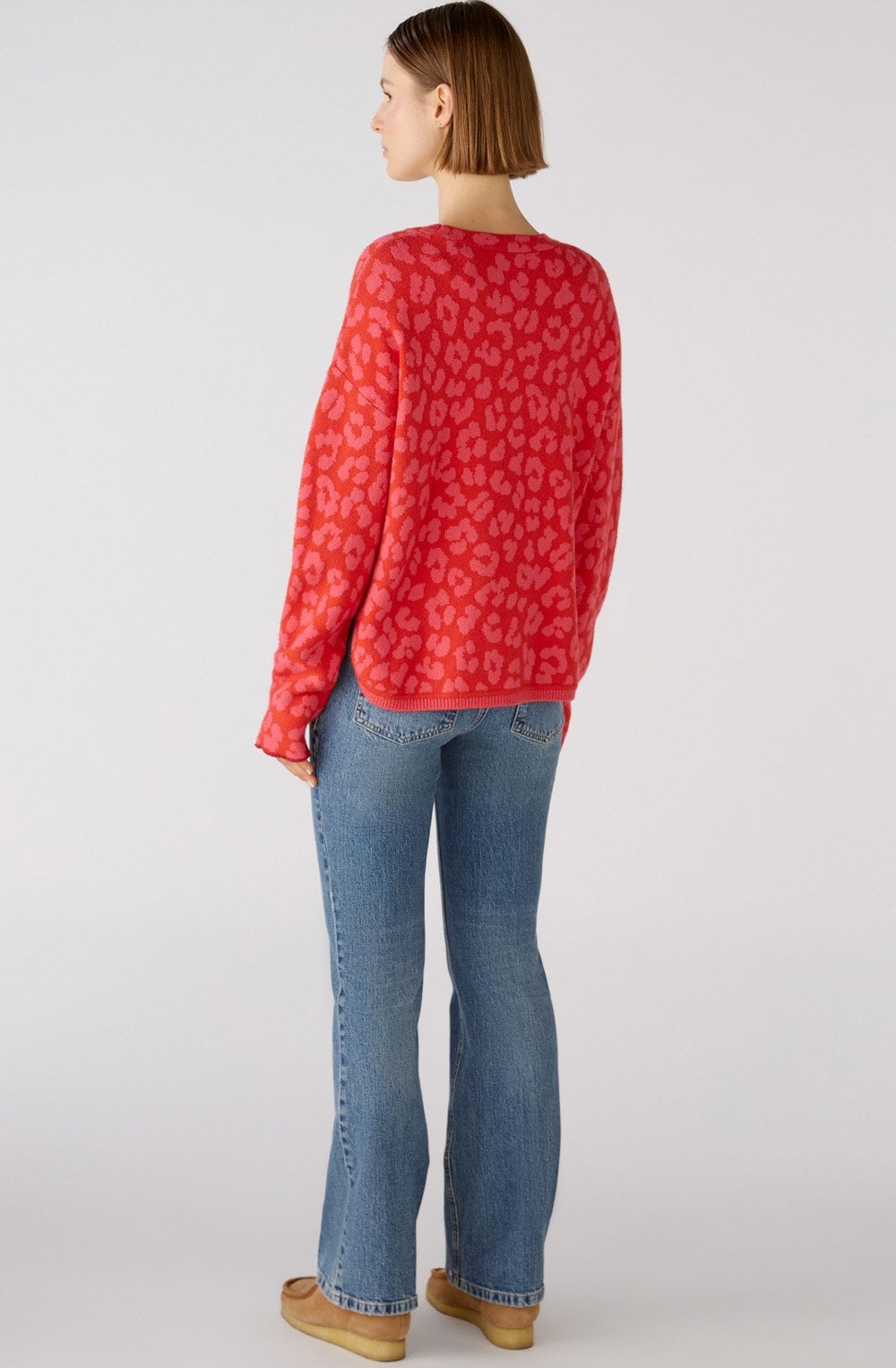 Pink and Red Leo Print Soft Touch Jumper