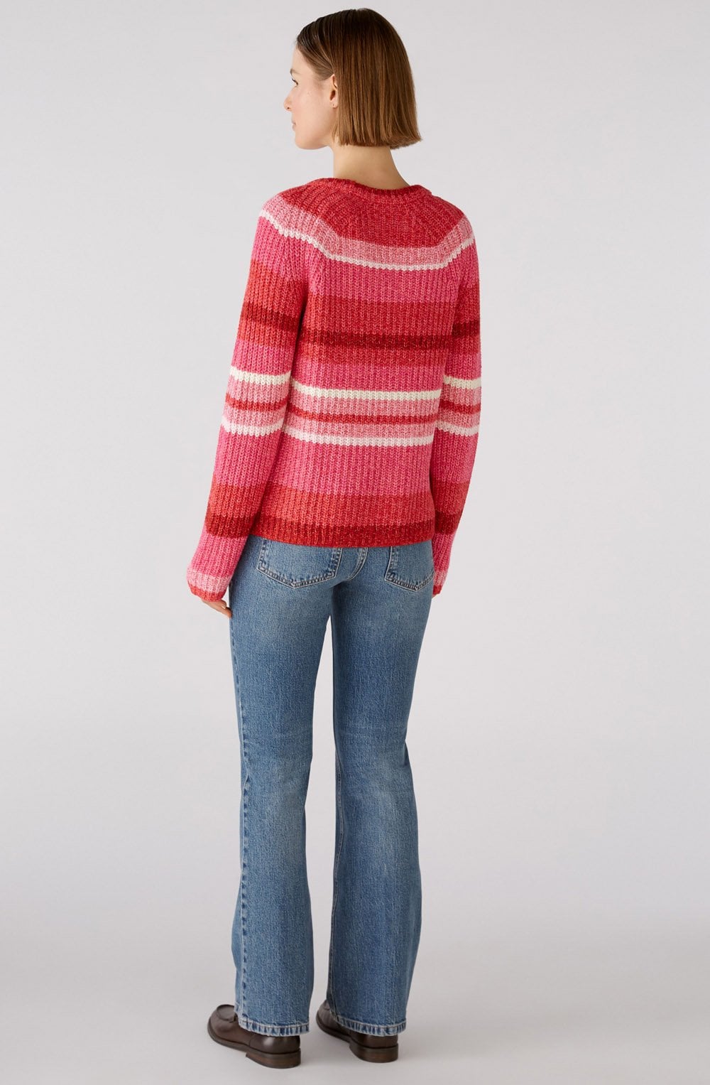 Pink and Red Striped Relaxed Jumper