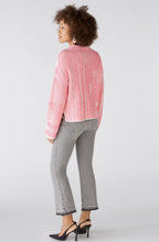 Pink and White Contrast Ribbed Jumper