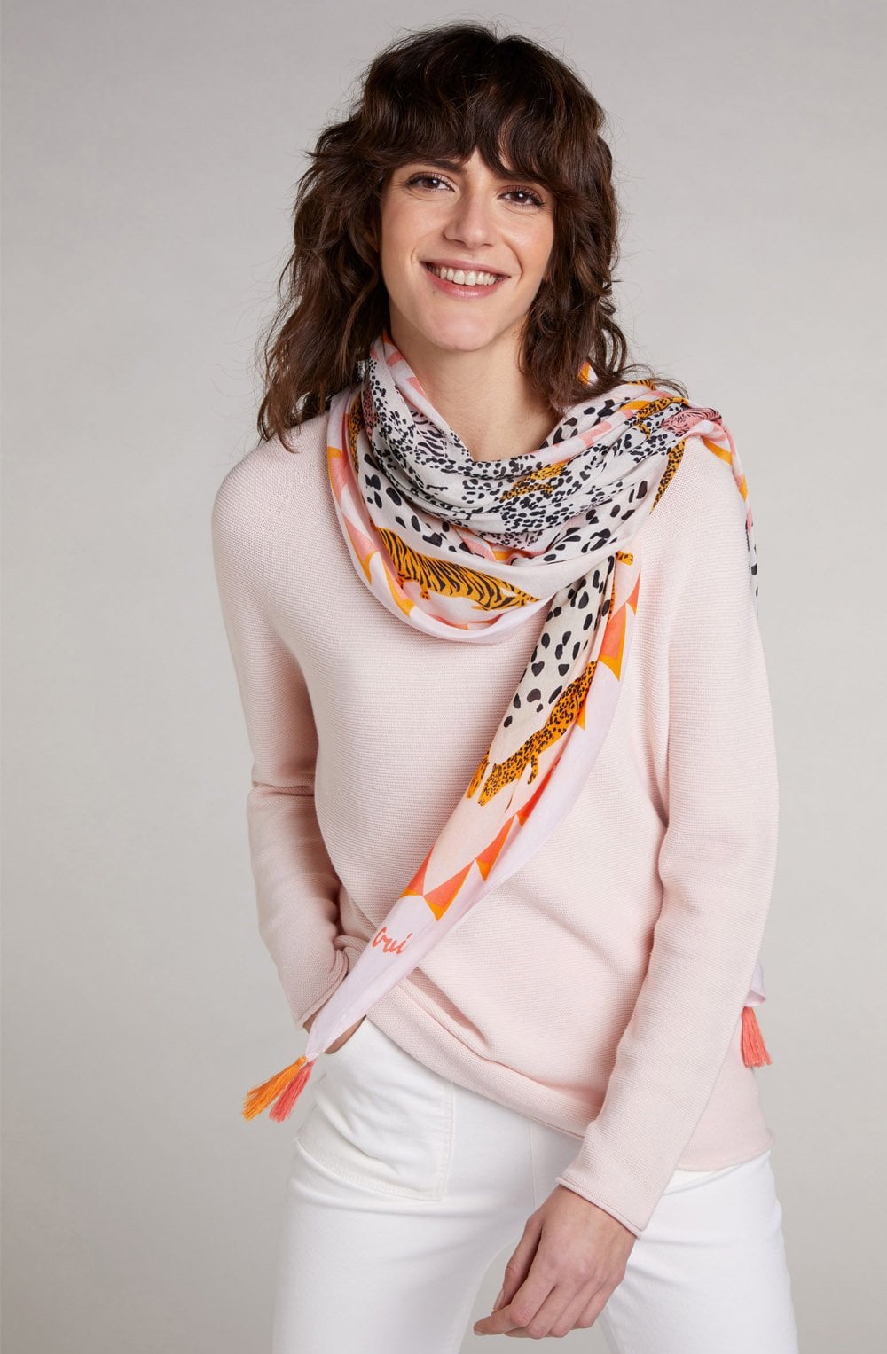 Pink Animal Print Scarf